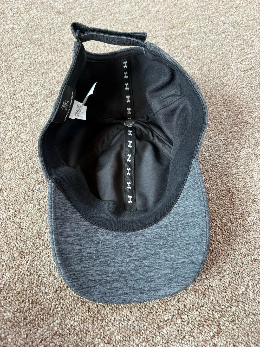 Under Armour Dark Gray Cap with Pink Logo and Rainbow Stitching